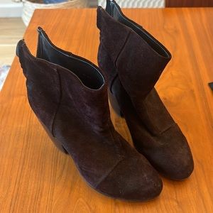Great condition, chocolate brown suede booties, size 38. Rag & Bone.